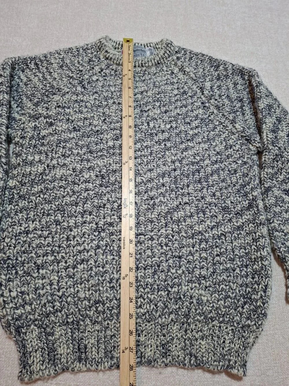 Vintage Charles Austin Pure New Wool Marled Knit Raglan Sweater Size L Made in G